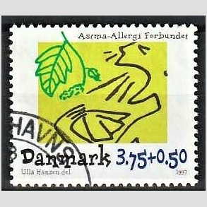FRIMRKER DANMARK | 1997 - AFA 1146 - Astma-Allergi Forbundet - 3,75 + 0,50 Kr. flerfarvet - Pnt Stemplet