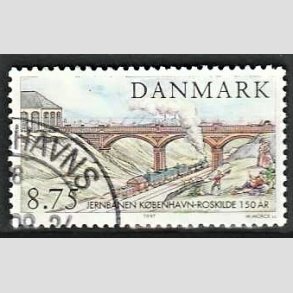 FRIMRKER DANMARK | 1997 - AFA 1149 - Jernbanen Kbenhavn-Roskilde 150 r. - 8,75 Kr. Carlsbergbroen - Pnt Stemplet