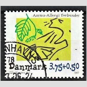 FRIMRKER DANMARK | 1997 - AFA 1146 - Astma-Allergi Forbundet - 3,75 + 0,50 Kr. flerfarvet - Pnt Stemplet
