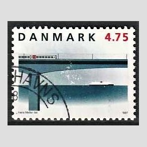 FRIMRKER DANMARK | 1997 - AFA 1145 - Jernbaneforbindelsen p storeblt - 4,75 Kr. Vestbroen - Pnt Stemplet