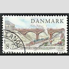 FRIMRKER DANMARK | 1997 - AFA 1149 - Jernbanen Kbenhavn-Roskilde 150 r. - 8,75 Kr. Carlsbergbroen - Pnt Stemplet