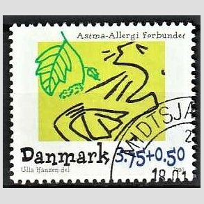 FRIMRKER DANMARK | 1997 - AFA 1146 - Astma-Allergi Forbundet - 3,75 + 0,50 Kr. flerfarvet - Pnt Stemplet