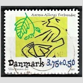 FRIMRKER DANMARK | 1997 - AFA 1146 - Astma-Allergi Forbundet - 3,75 + 0,50 Kr. flerfarvet - Pnt Stemplet