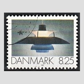 FRIMRKER DANMARK | 1991 - AFA 0998 - Dansk Brugskunst - 8,25 Kr. flerfarvet - Pnt Stemplet