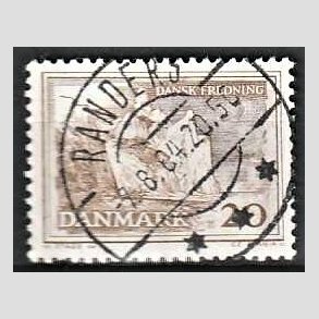 FRIM�RKER DANMARK | 1962 - AFA 411 - M�ns klint - 20 �re gr�brun - Pragt Stemplet Randers