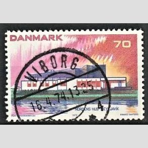 FRIM�RKER DANMARK | 1973 - AFA 547 - Nordens hus. - 70 �re flerfarvet - Pragt Stemplet Viborg