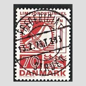 FRIM�RKER DANMARK | 1972 - AFA 536 - Trafiktekniske anl�g - 70 �re r�d - Pragt Stemplet Fredericia