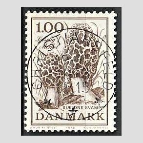 FRIM�RKER DANMARK | 1978 - AFA 669 - Sj�ldne svampe - 1,00 Kr. brun - Pragt Stemplet Christiansfeld