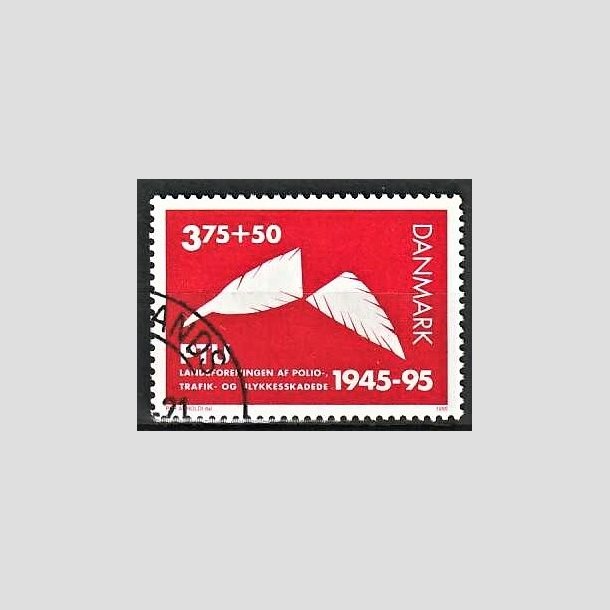 FRIMRKER DANMARK | 1995 - AFA 1096 - PTU Polio og trafikskadede 50 r. - 3,75 Kr. + 50 re rd - Pnt Stemplet