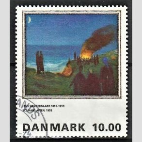 FRIMRKER DANMARK | 1995 - AFA 1099 - Maleriserie 8. - 10,00 Kr. Jens Sndergaard - Pnt Stemplet