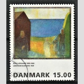 FRIMRKER DANMARK | 1995 - AFA 1100 - Maleriserie 8. - 15,00 Kr. Niels Lergaard - Pnt Stemplet