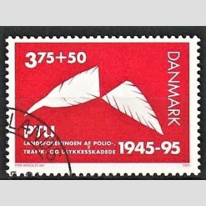FRIMRKER DANMARK | 1995 - AFA 1096 - PTU Polio og trafikskadede 50 r. - 3,75 Kr. + 50 re rd - Pnt Stemplet