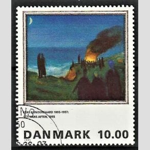 FRIMRKER DANMARK | 1995 - AFA 1099 - Maleriserie 8. - 10,00 Kr. Jens Sndergaard - Pnt Stemplet