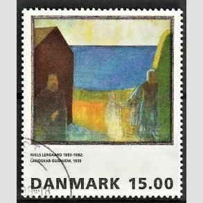 FRIMRKER DANMARK | 1995 - AFA 1100 - Maleriserie 8. - 15,00 Kr. Niels Lergaard - Pnt Stemplet