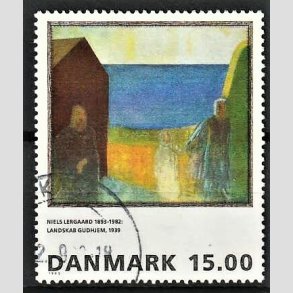 FRIMRKER DANMARK | 1995 - AFA 1100 - Maleriserie 8. - 15,00 Kr. Niels Lergaard - Pnt Stemplet