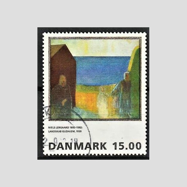 FRIMRKER DANMARK | 1995 - AFA 1100 - Maleriserie 8. - 15,00 Kr. Niels Lergaard - Pnt Stemplet