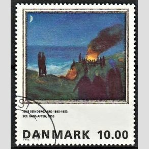 FRIMRKER DANMARK | 1995 - AFA 1099 - Maleriserie 8. - 10,00 Kr. Jens Sndergaard - Pnt Stemplet