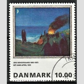 FRIMRKER DANMARK | 1995 - AFA 1099 - Maleriserie 8. - 10,00 Kr. Jens Sndergaard - Pnt Stemplet