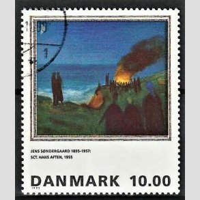 FRIMRKER DANMARK | 1995 - AFA 1099 - Maleriserie 8. - 10,00 Kr. Jens Sndergaard - Pnt Stemplet