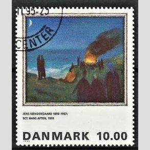 FRIMRKER DANMARK | 1995 - AFA 1099 - Maleriserie 8. - 10,00 Kr. Jens Sndergaard - Pnt Stemplet