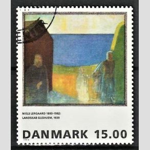 FRIMRKER DANMARK | 1995 - AFA 1100 - Maleriserie 8. - 15,00 Kr. Niels Lergaard - Pnt Stemplet