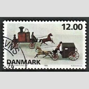 FRIMRKER DANMARK | 1995 - AFA 1106 - Dansk legetj - 12,00 Kr. flerfarvet - Pnt Stemplet