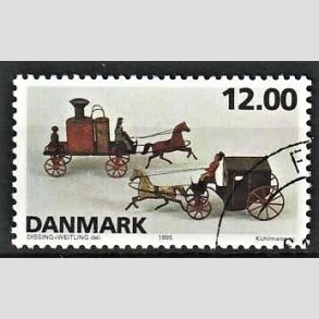 FRIMRKER DANMARK | 1995 - AFA 1106 - Dansk legetj - 12,00 Kr. flerfarvet - Pnt Stemplet