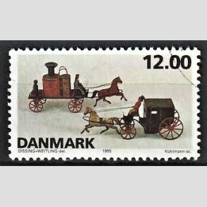 FRIMRKER DANMARK | 1995 - AFA 1106 - Dansk legetj - 12,00 Kr. flerfarvet - Pnt Stemplet