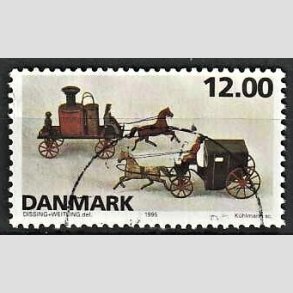 FRIMRKER DANMARK | 1995 - AFA 1106 - Dansk legetj - 12,00 Kr. flerfarvet - Pnt Stemplet