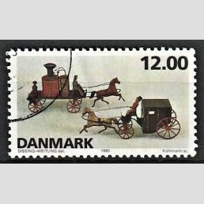 FRIMRKER DANMARK | 1995 - AFA 1106 - Dansk legetj - 12,00 Kr. flerfarvet - Pnt Stemplet