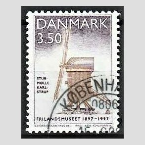 FRIMRKER DANMARK | 1997 - AFA 1139 - Frilandsmuseet 100 r. - 3,50 Kr. Stubmlle - Pnt Stemplet