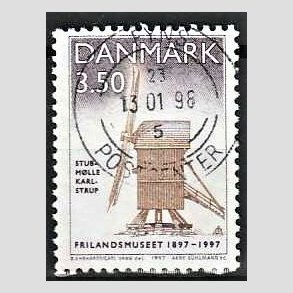 FRIMRKER DANMARK | 1997 - AFA 1139 - Frilandsmuseet 100 r. - 3,50 Kr. Stubmlle - Pnt Stemplet
