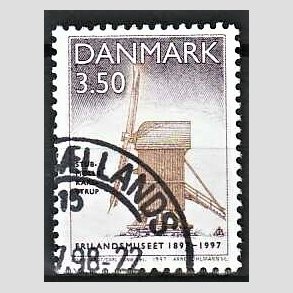 FRIMRKER DANMARK | 1997 - AFA 1139 - Frilandsmuseet 100 r. - 3,50 Kr. Stubmlle - Pnt Stemplet
