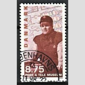 FRIMRKER DANMARK | 1998 - AFA 1179 - Post og Tele museet - 8,75 Kr. Nutidigt postbud - Pnt Stemplet