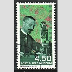 FRIMRKER DANMARK | 1998 - AFA 1177 - Post og Tele museet - 4,50 Kr. morseapparat - Pnt Stemplet