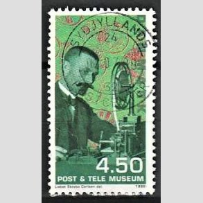 FRIMRKER DANMARK | 1998 - AFA 1177 - Post og Tele museet - 4,50 Kr. morseapparat - Pnt Stemplet