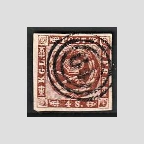 FRIMRKER DANMARK | 1858-62 - AFA 7 - 4 Skilling brun - Stemplet