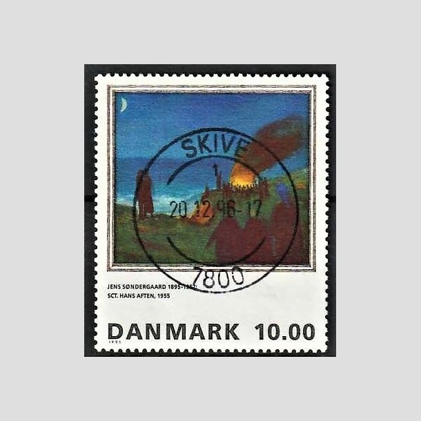 FRIMRKER DANMARK | 1995 - AFA 1099 - Maleriserie 8. - 10,00 Kr. Jens Sndergaard - Pragt Stemplet Skive