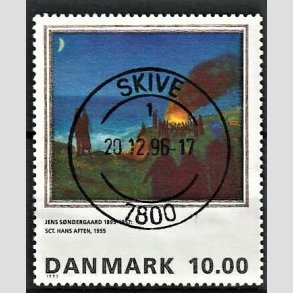FRIMRKER DANMARK | 1995 - AFA 1099 - Maleriserie 8. - 10,00 Kr. Jens Sndergaard - Pragt Stemplet Skive