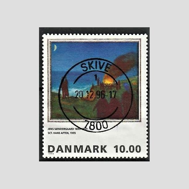 FRIMRKER DANMARK | 1995 - AFA 1099 - Maleriserie 8. - 10,00 Kr. Jens Sndergaard - Pragt Stemplet Skive