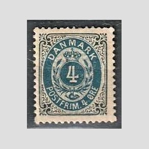 FRIM�RKER DANMARK | 1902 - AFA 23C - 4 �re gr�/bl� - Ubrugt