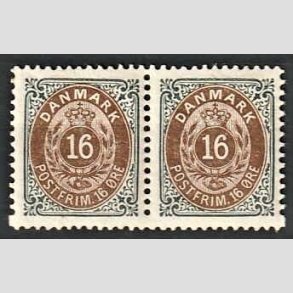 FRIMRKER DANMARK | 1895 - AFA 27B - 16 re gr/brun i velcentreret par - Postfrisk