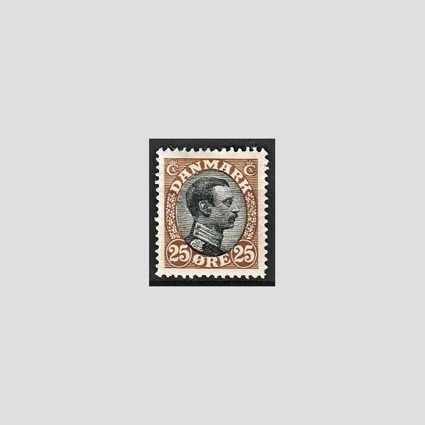 FRIMRKER DANMARK | 1918-20 - AFA 101 - Chr. X 25 re brun/sort - Ubrugt