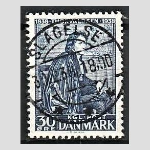 FRIMRKER DANMARK | 1938 - AFA 251 - Thorvaldsen 30 re bl - Lux Stemplet Slagelse