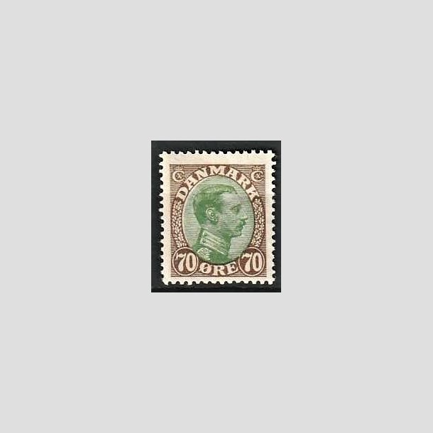 FRIMRKER DANMARK | 1918-20 - AFA 108 - Chr. X 70 re brun/grn - Ubrugt