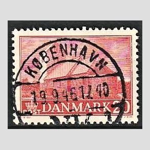 FRIM�RKER DANMARK | 1944 - AFA 287 - Landsbykirker - 20 �re r�d - Pragt Stemplet K�benhavn