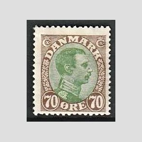 FRIMRKER DANMARK | 1918-20 - AFA 108 - Chr. X 70 re brun/grn - Ubrugt