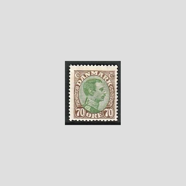 FRIMRKER DANMARK | 1918-20 - AFA 108 - Chr. X 70 re brun/grn - Ubrugt