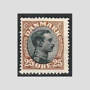 FRIMRKER DANMARK | 1918-20 - AFA 101 - Chr. X 25 re brun/sort - Ubrugt