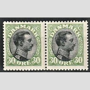 FRIMRKER DANMARK | 1918-20 - AFA 103 - Chr. X 30 re grn/sort i par - Ubrugt
